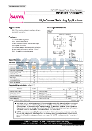 CPH6123 datasheet - High-Current Switching Applications