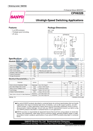 CPH6328 datasheet - Ultrahigh-Speed Switching Applications