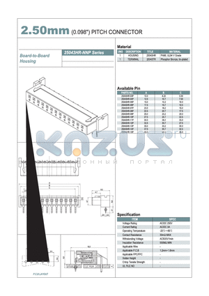 25043HR datasheet - 2.50mm PITCH CONNECTOR