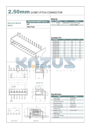 25043WR-03P datasheet - 2.50mm PITCH CONNECTOR