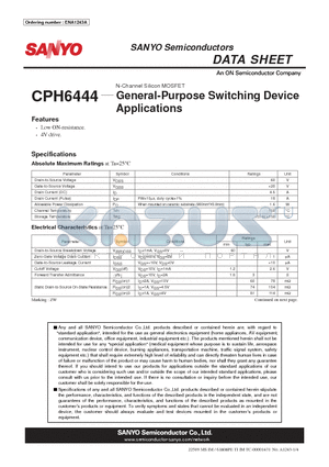 CPH6444_09 datasheet - General-Purpose Switching Device Applications