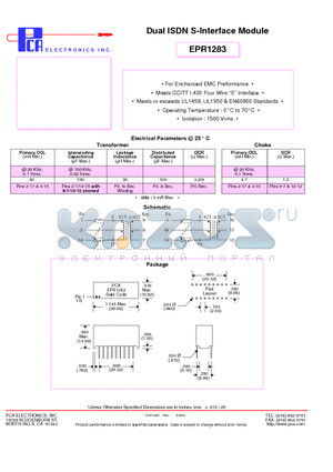EPR1283 datasheet - Dual ISDN S-Interface Module