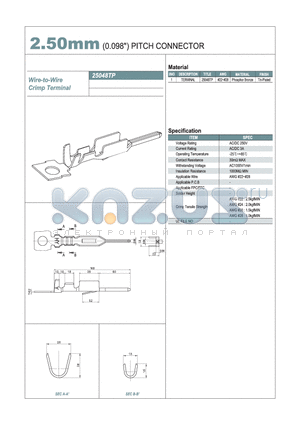 25048TP datasheet - 2.50mm PITCH CONNECTOR