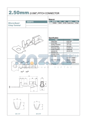 25048TS datasheet - 2.50mm PITCH CONNECTOR
