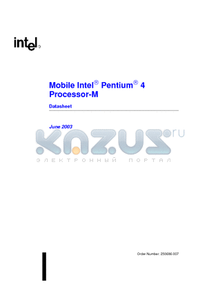 250686-007 datasheet - Mobile Intel Pentium4 Processor-M