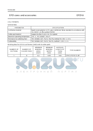 CPHS-EFD10-1S-8P datasheet - EFD cores and acces sories