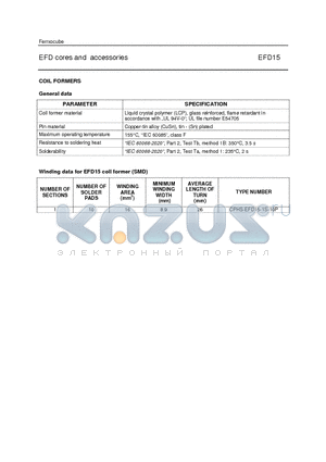 CPHS-EFD15-1S-10P datasheet - EFD cores and accessories