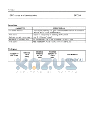 CPHS-EFD20-1S-10P datasheet - EFD cores and accessories