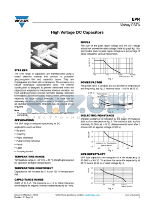 EPR750-503 datasheet - High Voltage DC Capacitors