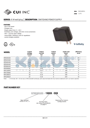 EPS030100 datasheet - SWITCHING POWER SUPPLY