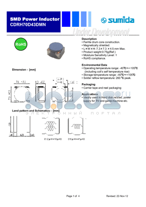 CDRH70D43DMNNP-2R4PC datasheet - Ferrite drum core construction