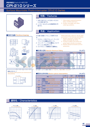 CPI-210 datasheet - SURFACE MOUNTABLE PHOTO INTERRUPTER