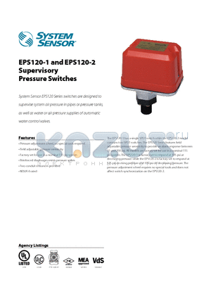 EPS120-1 datasheet - Supervisory Pressure Switches