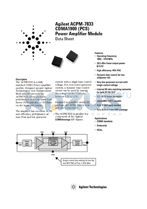 ACPM-7833-TR1 datasheet - CDMA1900 (PCS) Power Amplifier Module