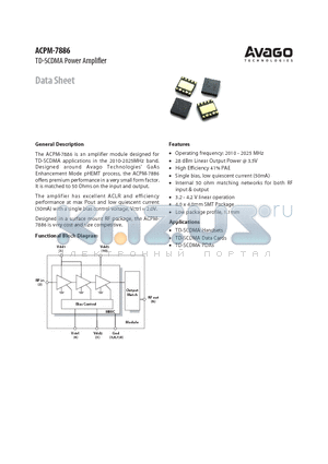 ACPM-7886 datasheet - TD-SCDMA Power Amplifier