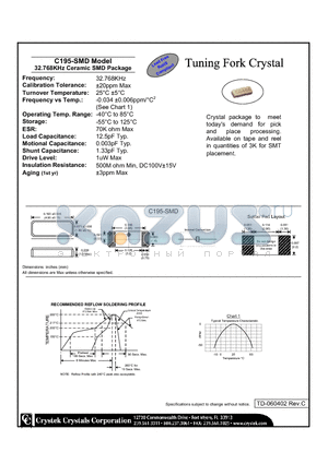 C195-SMD datasheet - 32.768KHz Ceramic SMD