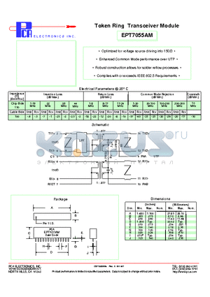 EPT7055AM datasheet - Token Ring Transceiver Module