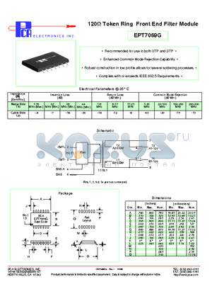 EPT7069G datasheet - 120W Token Ring Front End Filter Module