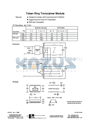 EPT7074G datasheet - Token Ring Transceiver Module