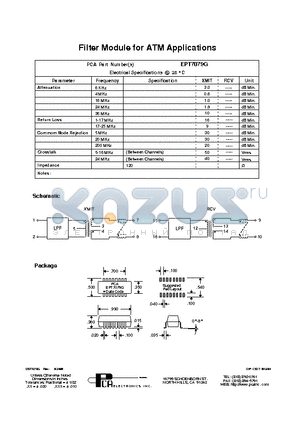 EPT7079G datasheet - Filter Module for ATM