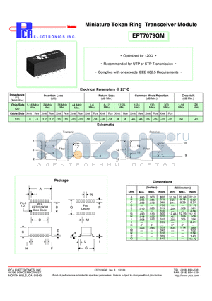 EPT7079GM datasheet - Miniature Token Ring Transceiver Module