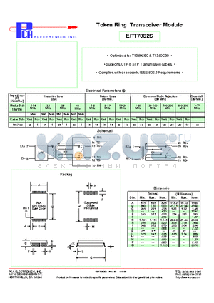 EPT7082S datasheet - Token Ring Transceiver Module