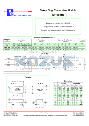 EPT7084G_99 datasheet - Token Ring Transceiver Module