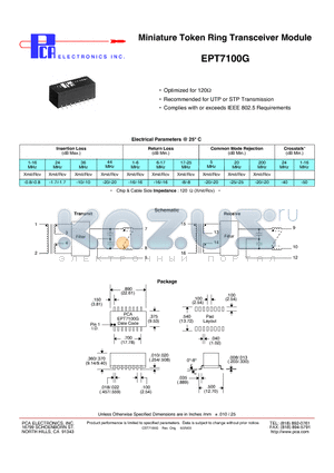 EPT7100G datasheet - Miniature Token Ring Transceiver Module