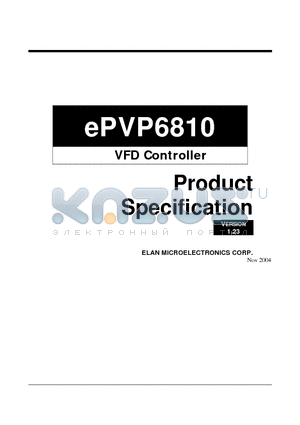 EPVP6810 datasheet - VFD Controller