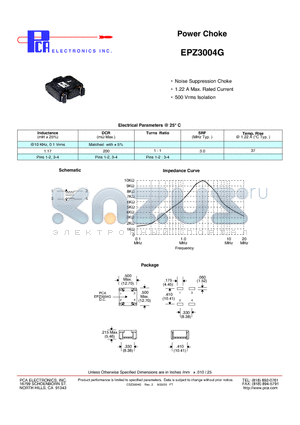 EPZ3004G datasheet - Power Choke