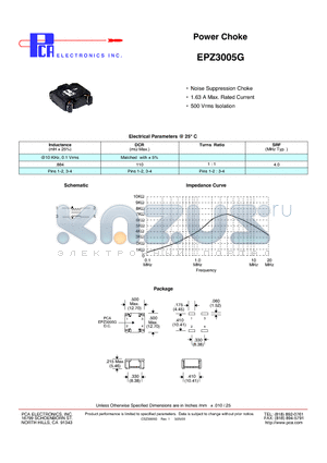 EPZ3005G datasheet - Power Choke