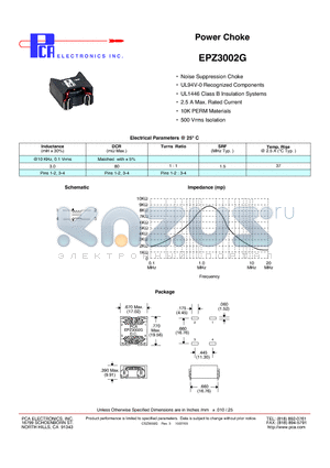 EPZ3002G datasheet - Power Choke