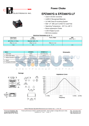 EPZ3007G datasheet - Power Choke