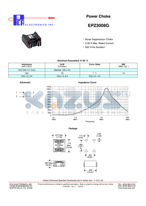 EPZ3008G datasheet - Power Choke