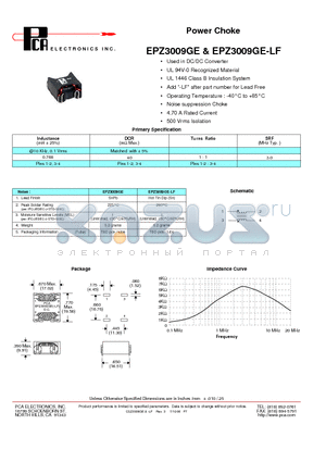 EPZ3009GE datasheet - Power Choke