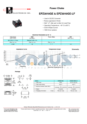 EPZ3010GE-LF datasheet - Power Choke