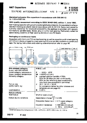 B3252X datasheet - MKT Capacitors