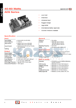 ACS40US09 datasheet - AC-DC Power Supplies