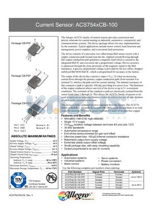 ACS754LCB-100-PSF datasheet - Current Sensor