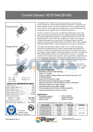 ACS754SCB-050-PSS datasheet - Current Sensor