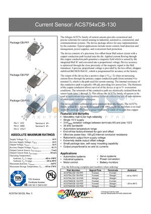 ACS754XCB-130 datasheet - Current Sensor