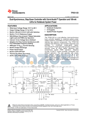 C2012X5R0J106K datasheet - Dual-Synchronous, Step-Down Controller with Out-of-Audio Operation and 100-mA LDOs for Notebook System Power