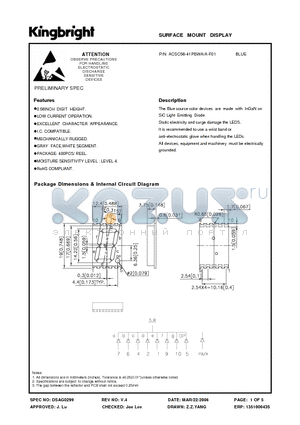 ACSC56 datasheet - SURFACE MOUNT DISPLAY