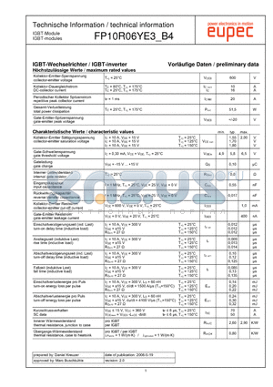 FP10R06YE3_B4 datasheet - IGBT-modules