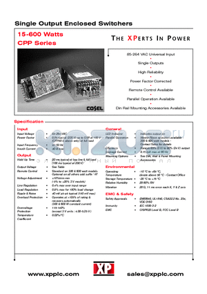 CPP100PS15 datasheet - Single Output Enclosed Switchers