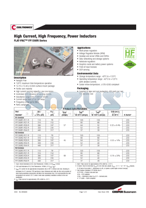 FP1308R1-R11-R datasheet - High Current, High Frequency, Power Inductors