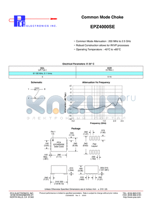 EPZ4000SE datasheet - Common Mode Choke