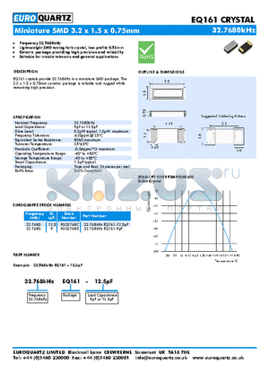 EQ161 datasheet - Frequency 32.7680kHz