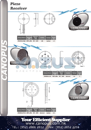 CPR2203 datasheet - Piezo Receiver