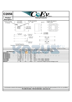 C2056 datasheet - 78.03  UH Inductor